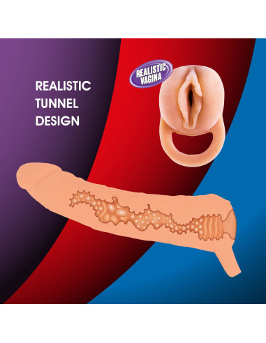 NMC TWO IN ONE 9 INCH PENIS EXTENDER AND MASTURBATOR FLESH